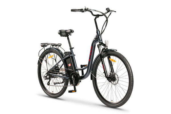 Bicicleta electrica Ztech ZT-13-B RETRO 2.0 autonomie 33 Km viteza maxima 25 km/h putere 250W acumulator 10Ah/36V nu necesita permis-Gri