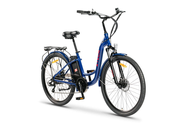 Bicicleta electrica Ztech ZT-13-B RETRO 2.0 autonomie 33 Km viteza maxima 25 km/h putere 250W acumulator 10Ah/36V nu necesita permis-Albastru