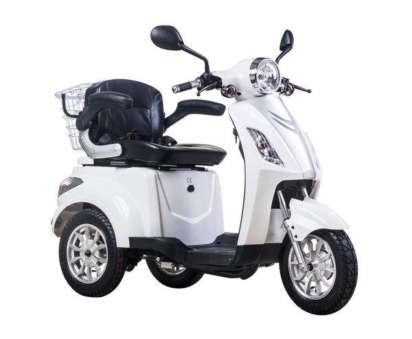 Tricicleta electrica Ztech ZT-15-D-G TRILUX D EEC GRAPHENE autonomie 60 Km viteza maxima 25 km/h putere 900W acumulator 20Ah/48V nu necesita permis-Alb