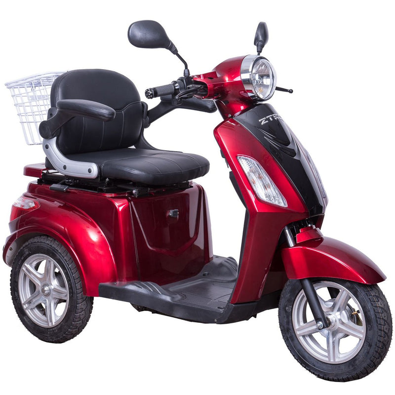 Tricicleta electrica Ztech ZT-15-E TRILUX E EEC cu frana electromagnetica autonomie 60 Km viteza maxima 25 km/h putere 500W acumulator 20Ah/48V nu necesita permis-Alb