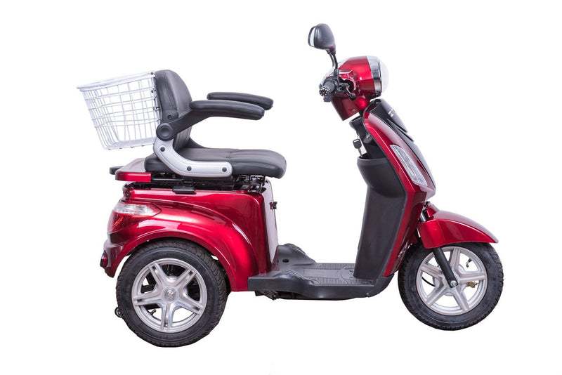Tricicleta electrica Ztech ZT-15-E -G TRILUX E EEC GRAPHENE cu frana electromagnetica autonomie 60 Km viteza maxima 25 km/h putere 500W acumulator 20Ah/48V nu necesita permis-Rosu