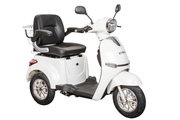 Tricicleta electrica Ztech ZT-15-C-G TRILUX C EEC GRAPHENE autonomie 60 Km viteza maxima 25 km/h putere 1000W acumulator 20Ah/60V nu necesita permis-Alb