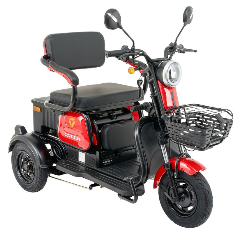 Tricicleta electrica Ztech ZT-16 LEKU autonomie 50 Km viteza maxima 25 km/h putere 1300W acumulator 20Ah/60V nu necesita permis-Negru