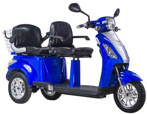 Tricicleta electrica Ztech ZT-18-G TRILUX GRAPHENE autonomie 60 Km viteza maxima 25 km/h putere 1000W acumulator 20Ah/60V nu necesita permis-Albastru
