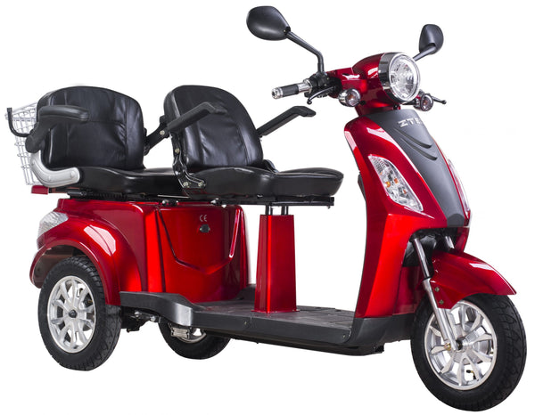 Tricicleta electrica Ztech ZT-18-G TRILUX GRAPHENE autonomie 60 Km viteza maxima 25 km/h putere 1000W acumulator 20Ah/60V nu necesita permis-Rosu