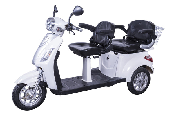 Tricicleta electrica Ztech ZT-18 TRILUX autonomie 60 Km viteza maxima 25 km/h putere 1000W acumulator 20Ah/60V nu necesita permis-Alb