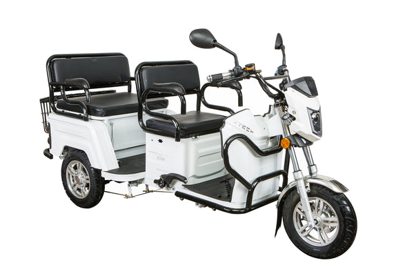 Tricicleta electrica Ztech ZT-31-A TRILUX 3.0 GRAPHENE autonomie 60 Km viteza maxima 25 km/h putere 1500W acumulator 20Ah/72V nu necesita permis-Alb