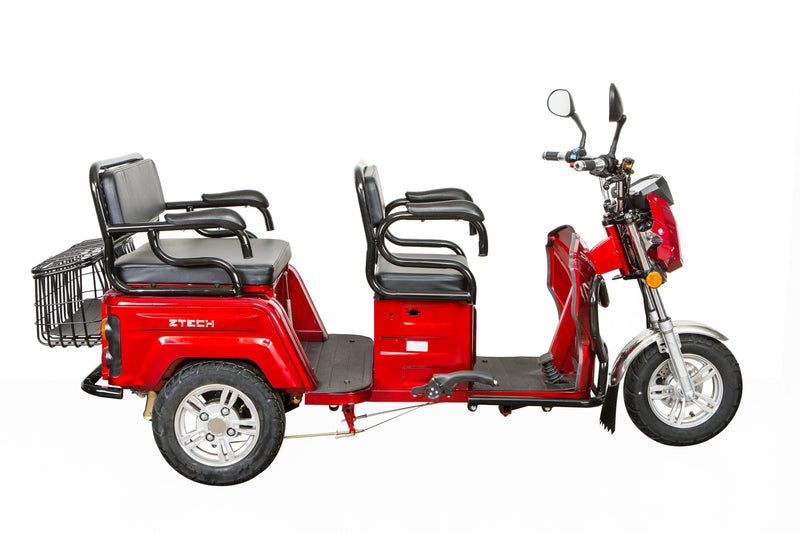 Tricicleta electrica Ztech ZT-31-A TRILUX 3.0 GRAPHENE autonomie 60 Km viteza maxima 25 km/h putere 1500W acumulator 20Ah/72V nu necesita permis-Rosu