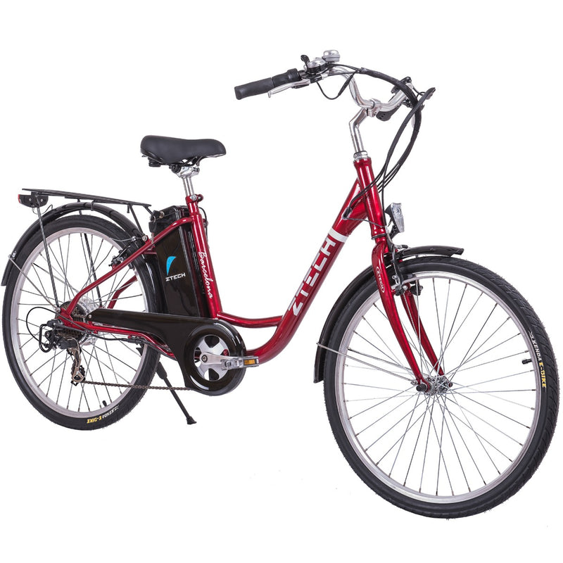 Bicicleta electrica Ztech ZT-32 A BARCELONA autonomie 30 Km viteza maxima 25 km/h putere 250W acumulator 9Ah/36V nu necesita permis-Rosu