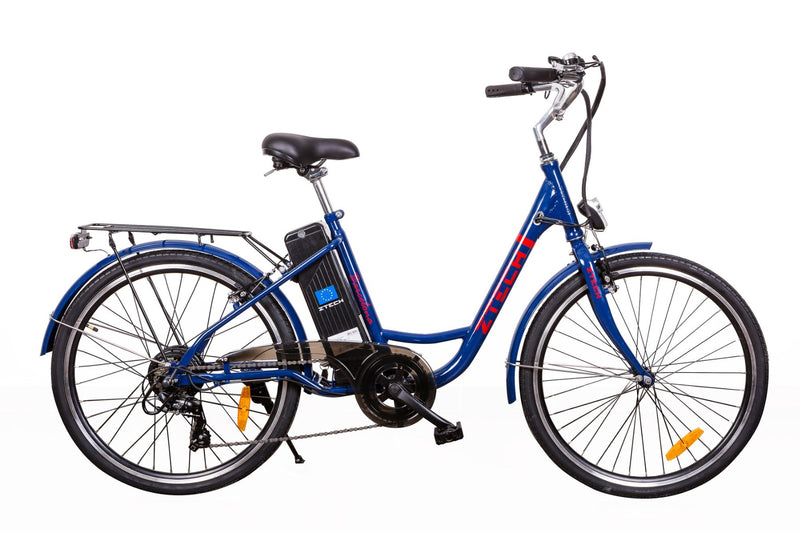 Bicicleta electrica Ztech ZT-32 A BARCELONA autonomie 30 Km viteza maxima 25 km/h putere 250W acumulator 9Ah/36V nu necesita permis-Alb