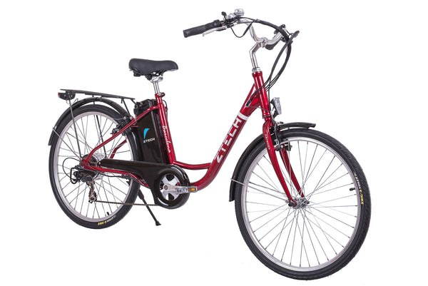 Bicicleta electrica Ztech ZT-32 A BARCELONA autonomie 30 Km viteza maxima 25 km/h putere 250W acumulator 9Ah/36V nu necesita permis-Rosu