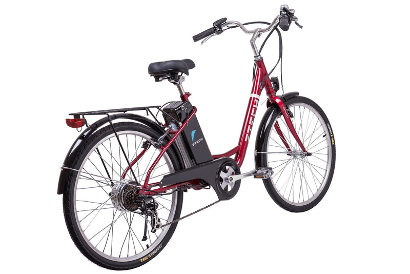 Bicicleta electrica Ztech ZT-32 A BARCELONA autonomie 30 Km viteza maxima 25 km/h putere 250W acumulator 9Ah/36V nu necesita permis-Rosu