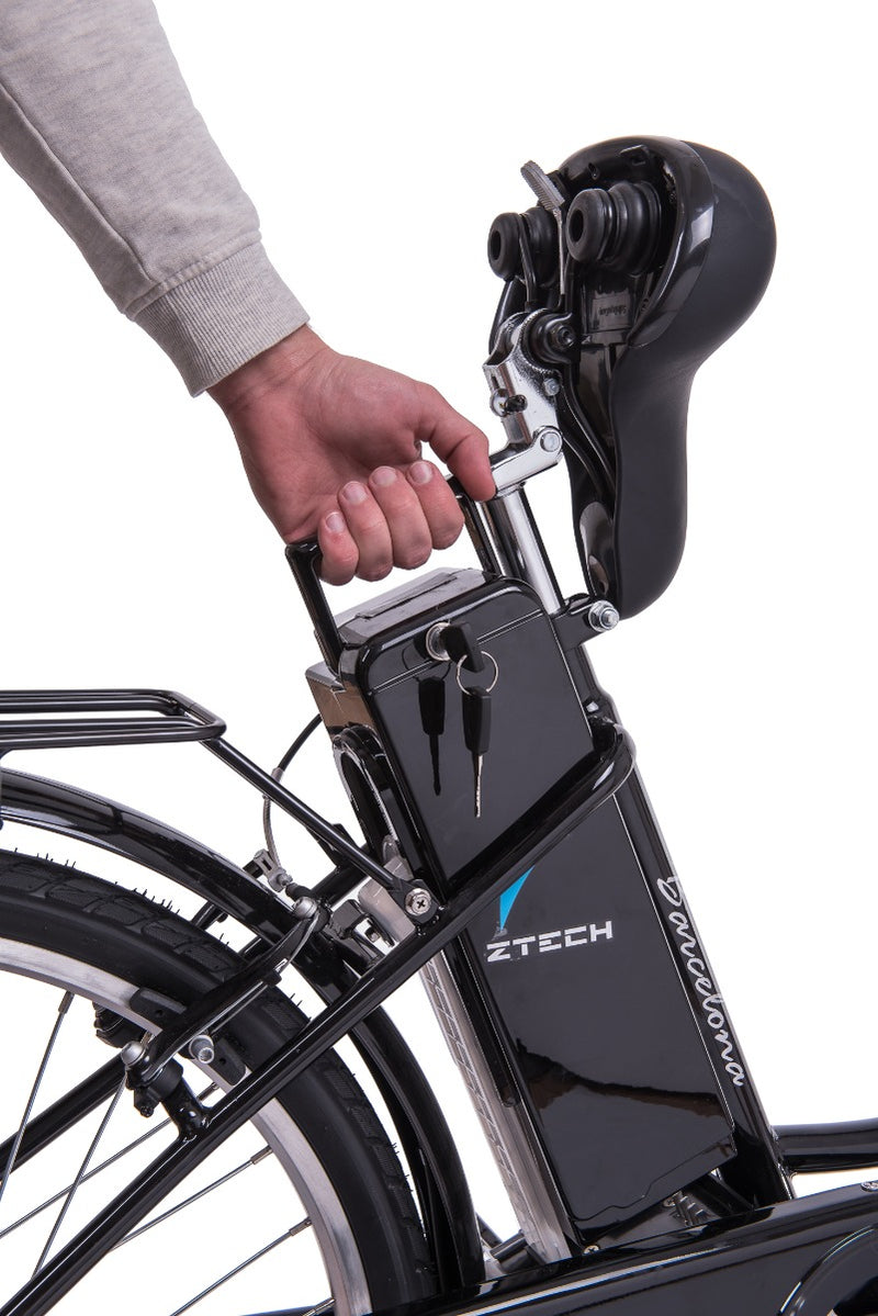 Bicicleta electrica Ztech ZT-32 A BARCELONA autonomie 30 Km viteza maxima 25 km/h putere 250W acumulator 9Ah/36V nu necesita permis-Rosu