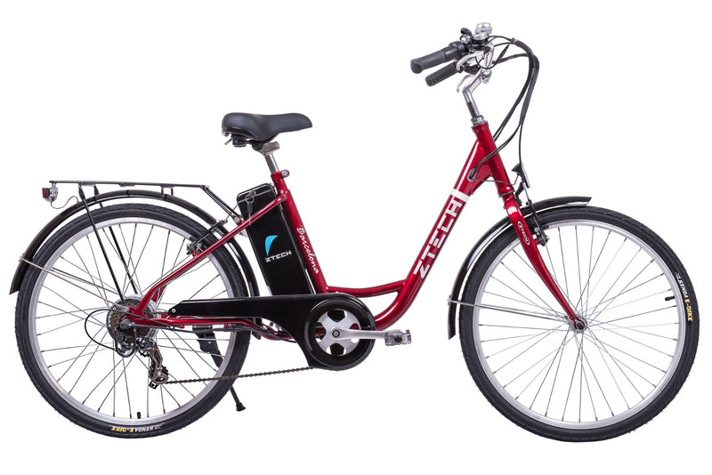 Bicicleta electrica Ztech ZT-32 A BARCELONA autonomie 30 Km viteza maxima 25 km/h putere 250W acumulator 9Ah/36V nu necesita permis-Rosu