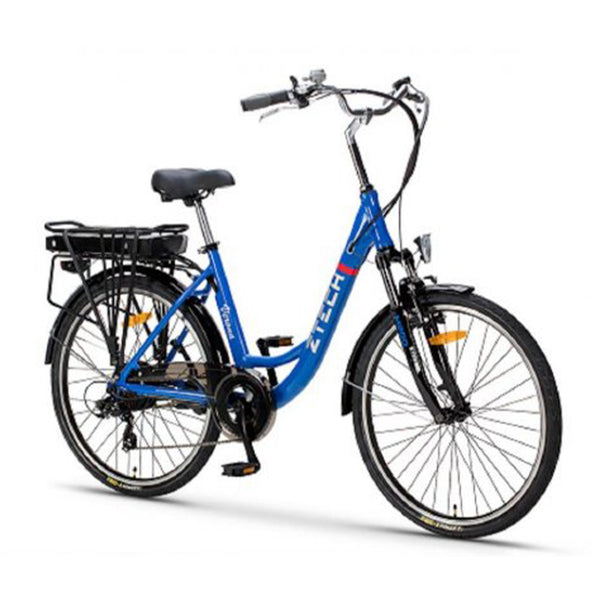 Bicicleta electrica Ztech ZT-34-B VERONA 2.0 autonomie 30 Km viteza maxima 25 km/h putere 250W acumulator 10Ah/36V nu necesita permis-Albastru