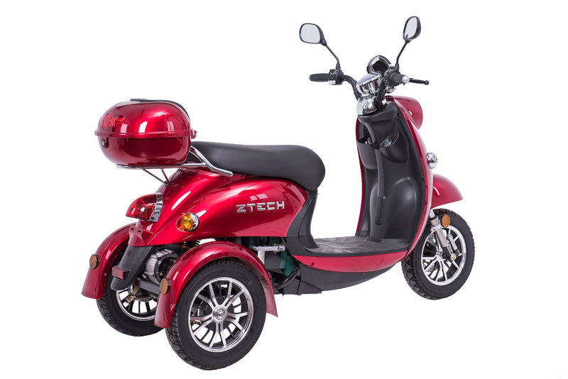 Tricicleta electrica Ztech ZT-63-B TRILUX autonomie 60 Km viteza maxima 25 km/h putere 650W acumulator 20Ah/60V nu necesita permis-Alb