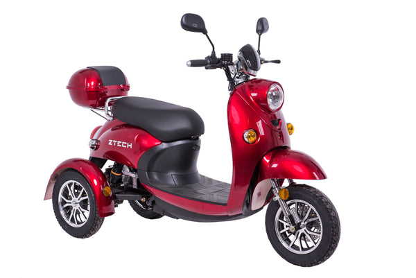 Tricicleta electrica Ztech ZT-63-B-G TRILUX GRAPHENE autonomie 60 Km viteza maxima 25 km/h putere 650W acumulator 20Ah/60V nu necesita permis-Rosu