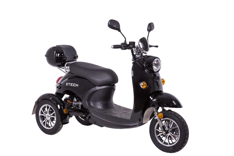 Tricicleta electrica Ztech ZT-63-B TRILUX autonomie 60 Km viteza maxima 25 km/h putere 650W acumulator 20Ah/60V nu necesita permis-Alb