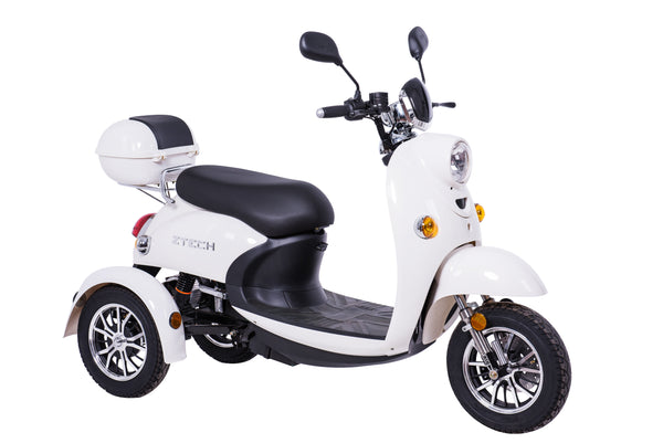 Tricicleta electrica Ztech ZT-63-B TRILUX autonomie 60 Km viteza maxima 25 km/h putere 650W acumulator 20Ah/60V nu necesita permis-Alb