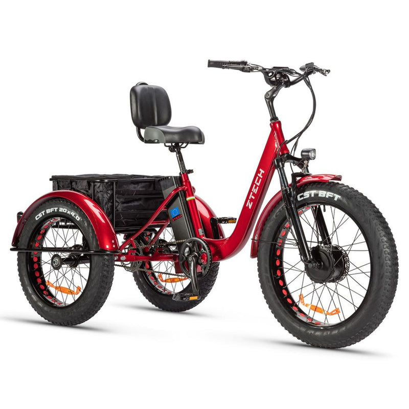 Tricicleta electrica Ztech ZT-80-A MINI autonomie 45 Km viteza maxima 25 km/h putere 250W acumulator 13Ah/48V nu necesita permis-Verde