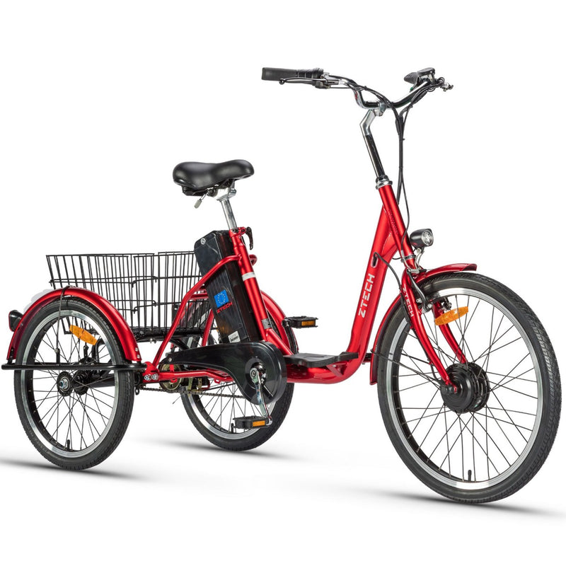 Tricicleta electrica Ztech ZT-81-AA TRAILER 2.0 autonomie 40 Km viteza maxima 25 km/h putere 250W acumulator 13Ah/36V nu necesita permis-Alb