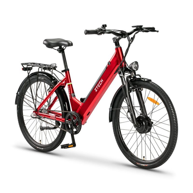 Bicicleta electrica Ztech ZT-83 Eel-F viteza maxima 25 km/h putere 250W acumulator 12Ah/36V nu necesita permis-Rosu