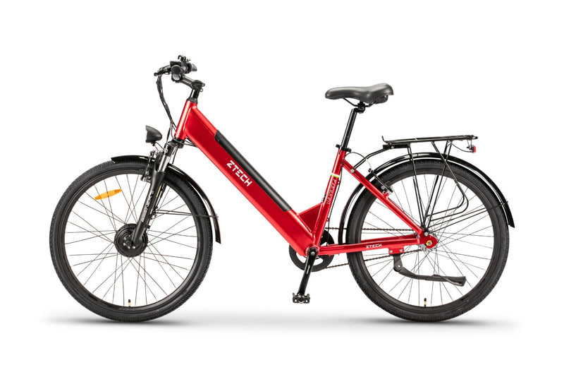 Bicicleta electrica Ztech ZT-83 Eel-F viteza maxima 25 km/h putere 250W acumulator 12Ah/36V nu necesita permis-Rosu