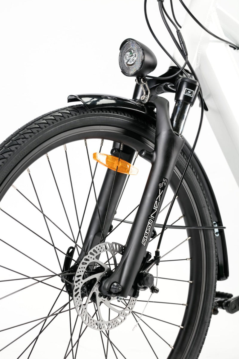 Bicicleta electrica Ztech ZT-84 Eel-M viteza maxima 25 km/h putere 250W acumulator 12Ah/36V nu necesita permis-Alb