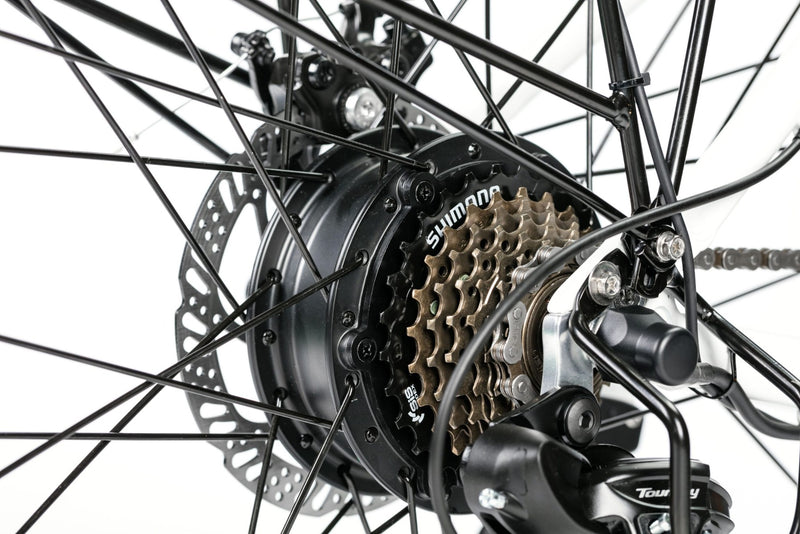 Bicicleta electrica Ztech ZT-84 Eel-M viteza maxima 25 km/h putere 250W acumulator 12Ah/36V nu necesita permis-Alb