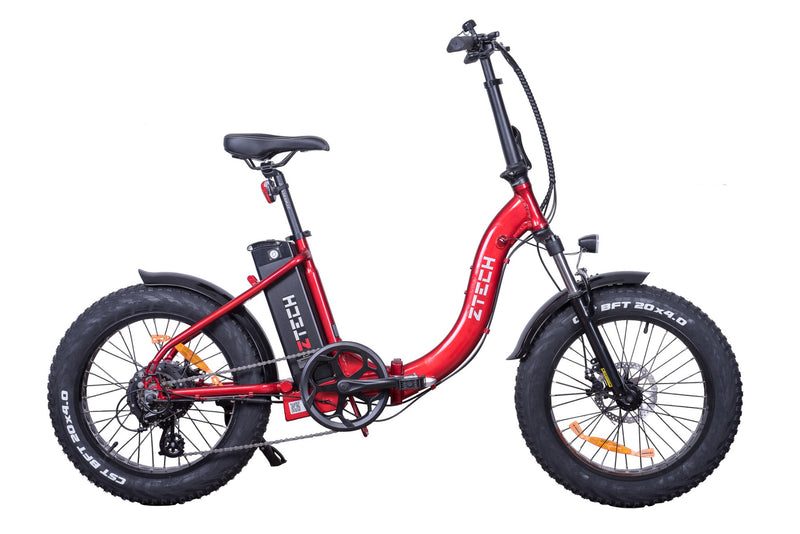 Bicicleta electrica Ztech ZT-89-C FATBIKE KID FOLDING 2.0 autonomie 50 km viteza maxima 25 km/h putere 250W acumulator 13Ah/48V nu necesita permis-Alb
