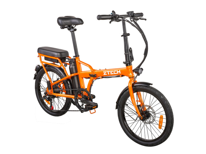Bicicleta electrica Ztech ZT-12 CAMP 6.0 autonomie 35 Km viteza maxima 25 km/h putere 250W acumulator 8Ah/36V nu necesita permis-Orange