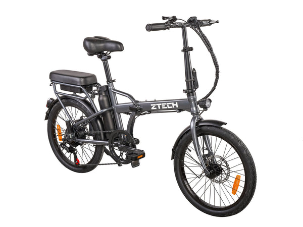 Bicicleta electrica Ztech ZT-12 CAMP 6.0 autonomie 35 Km viteza maxima 25 km/h putere 250W acumulator 8Ah/36V nu necesita permis-Gri