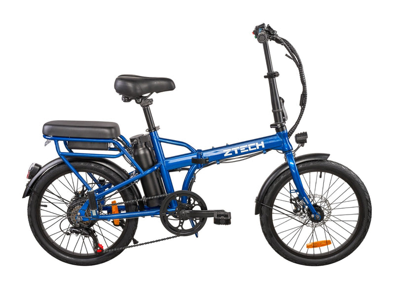 Bicicleta electrica Ztech ZT-12 CAMP 6.0 autonomie 35 Km viteza maxima 25 km/h putere 250W acumulator 8Ah/36V nu necesita permis-Albastru