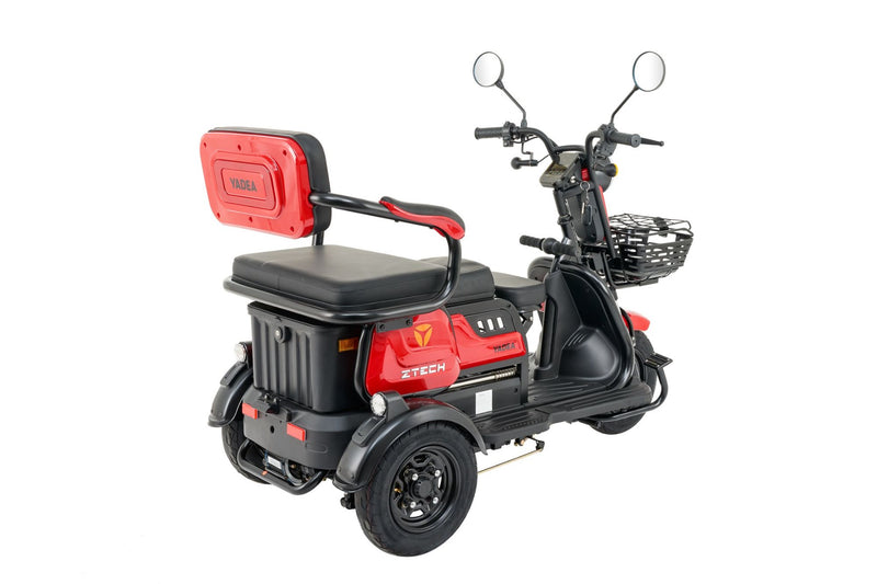 Tricicleta electrica Ztech ZT-16 LEKU autonomie 50 Km viteza maxima 25 km/h putere 1300W acumulator 20Ah/60V nu necesita permis-Negru