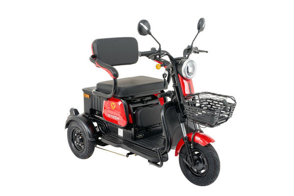 Tricicleta electrica Ztech ZT-16-G LEKU GRAPHENE autonomie 50 Km viteza maxima 25 km/h putere 1300W acumulator 20Ah/60V nu necesita permis-Rosu