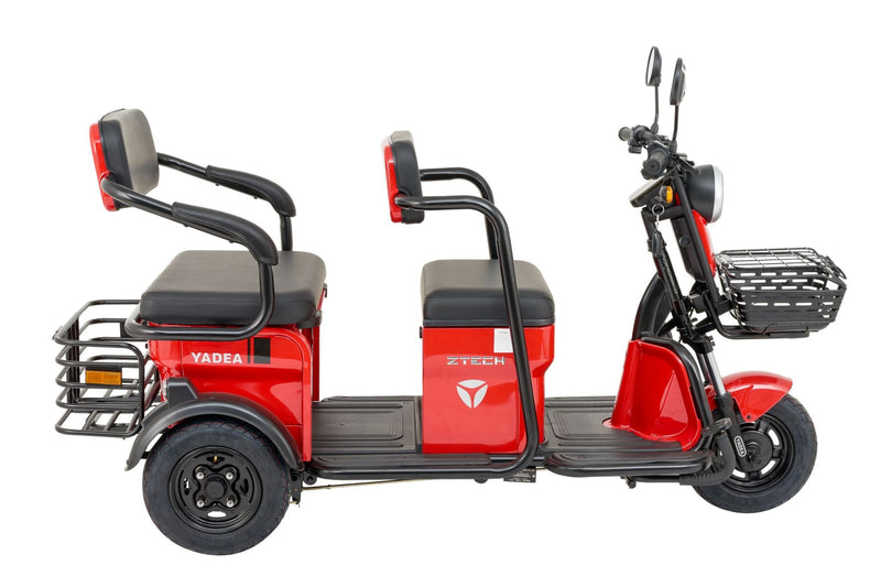 Tricicleta electrica Ztech ZT-17-G GULL GRAPHENE autonomie 50 Km viteza maxima 25 km/h putere 1300W acumulator 20Ah/60V nu necesita permis-Rosu