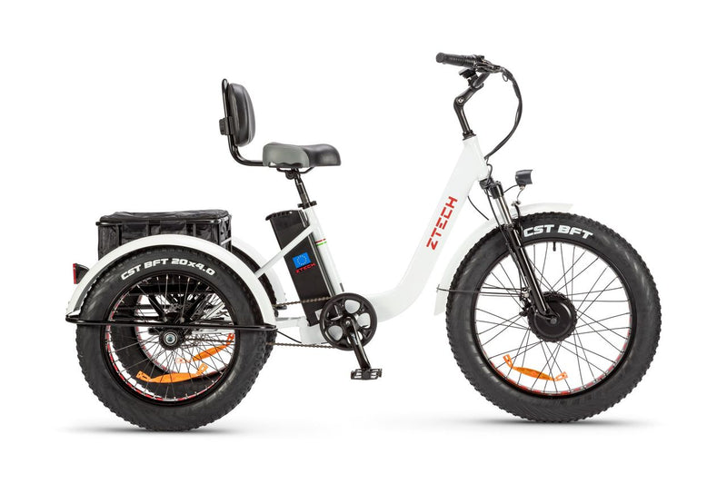 Tricicleta electrica Ztech ZT-80-A MINI autonomie 45 Km viteza maxima 25 km/h putere 250W acumulator 13Ah/48V nu necesita permis-Albastru