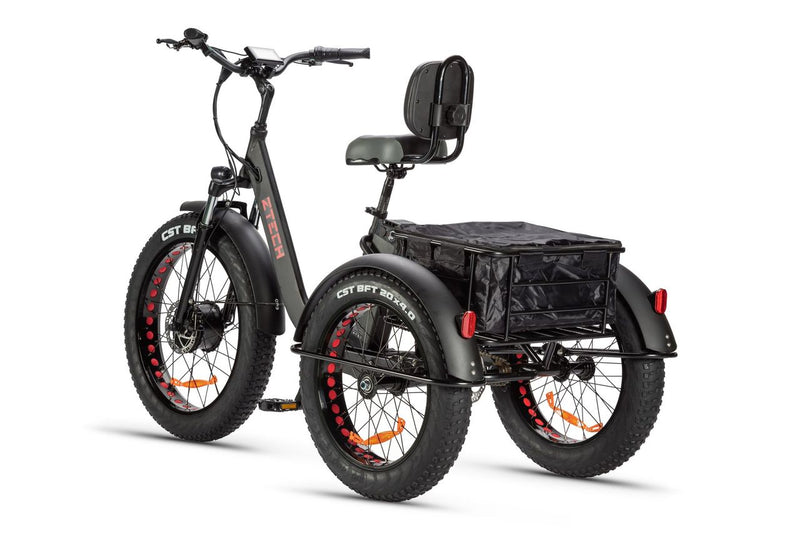 Tricicleta electrica Ztech ZT-80-A MINI autonomie 45 Km viteza maxima 25 km/h putere 250W acumulator 13Ah/48V nu necesita permis-Alb