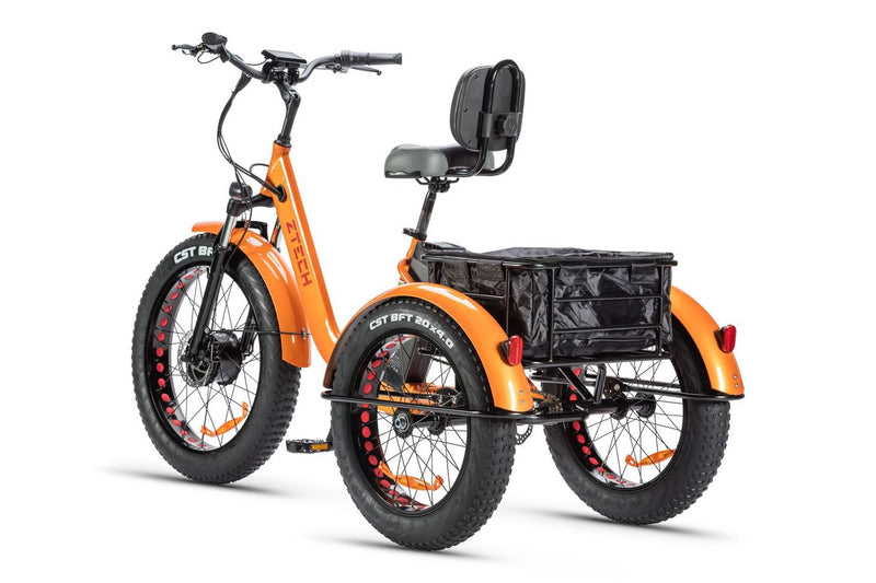 Tricicleta electrica Ztech ZT-80-A MINI autonomie 45 Km viteza maxima 25 km/h putere 250W acumulator 13Ah/48V nu necesita permis-Alb
