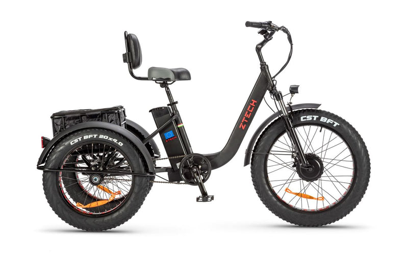 Tricicleta electrica Ztech ZT-80-A MINI autonomie 45 Km viteza maxima 25 km/h putere 250W acumulator 13Ah/48V nu necesita permis-Albastru