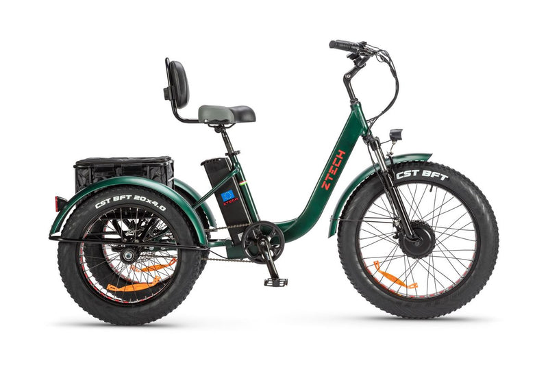 Tricicleta electrica Ztech ZT-80-A MINI autonomie 45 Km viteza maxima 25 km/h putere 250W acumulator 13Ah/48V nu necesita permis-Albastru