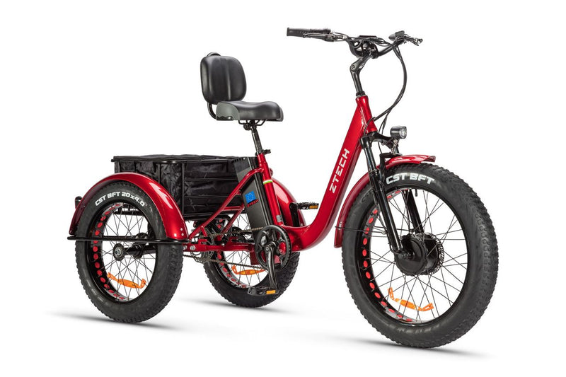 Tricicleta electrica Ztech ZT-80-A MINI autonomie 45 Km viteza maxima 25 km/h putere 250W acumulator 13Ah/48V nu necesita permis-Albastru
