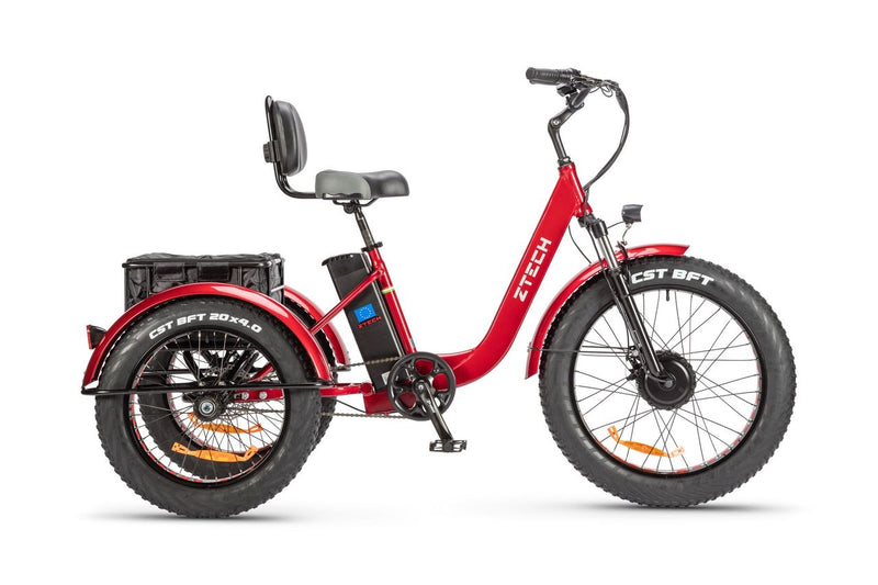 Tricicleta electrica Ztech ZT-80-A MINI autonomie 45 Km viteza maxima 25 km/h putere 250W acumulator 13Ah/48V nu necesita permis-Albastru