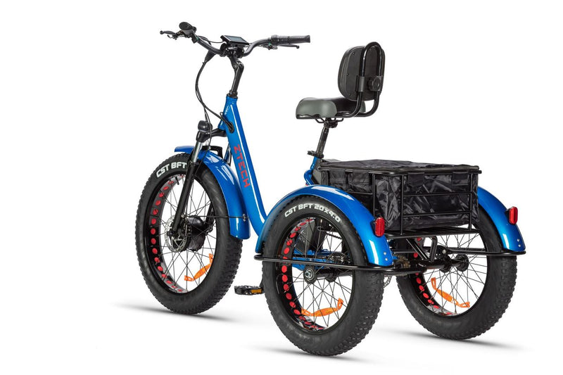 Tricicleta electrica Ztech ZT-80-A MINI autonomie 45 Km viteza maxima 25 km/h putere 250W acumulator 13Ah/48V nu necesita permis-Albastru