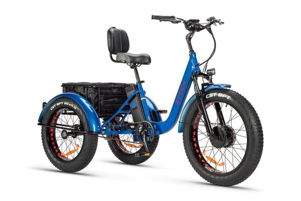 Tricicleta electrica Ztech ZT-80-A MINI autonomie 45 Km viteza maxima 25 km/h putere 250W acumulator 13Ah/48V nu necesita permis-Albastru