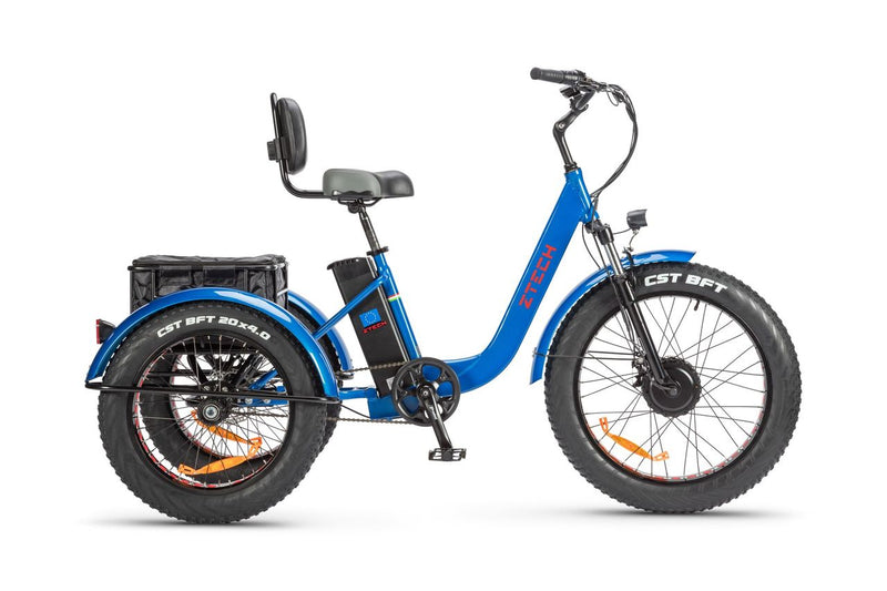 Tricicleta electrica Ztech ZT-80-A MINI autonomie 45 Km viteza maxima 25 km/h putere 250W acumulator 13Ah/48V nu necesita permis-Orange