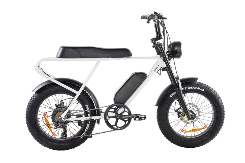 Bicicleta electrica Ztech ZT-86-A LEGACY A autonomie 45 km viteza maxima 25 km/h putere 250W acumulator 13Ah/48V nu necesita permis-Alb