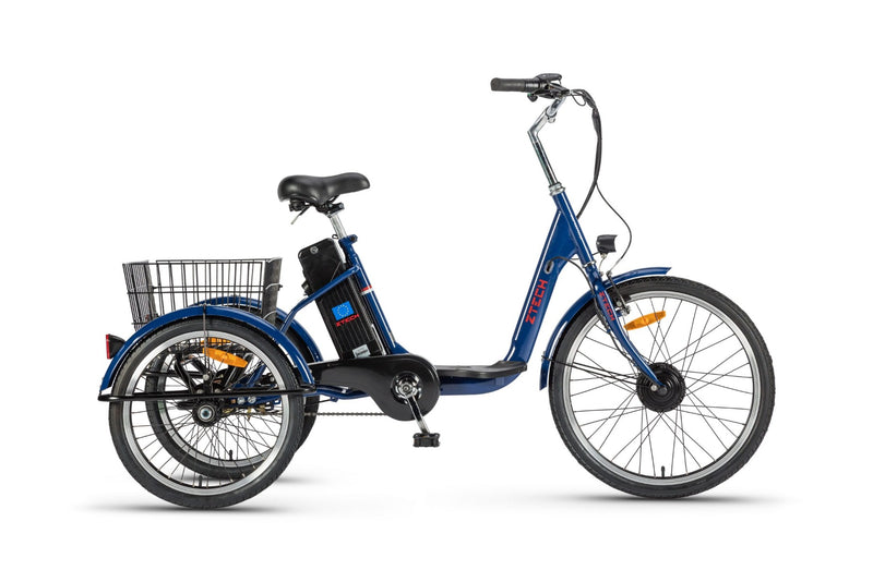 Tricicleta electrica Ztech ZT-81-A TRAILER 2.0 autonomie 40 Km viteza maxima 25 km/h putere 250W acumulator 9Ah/36V nu necesita permis-Albastru