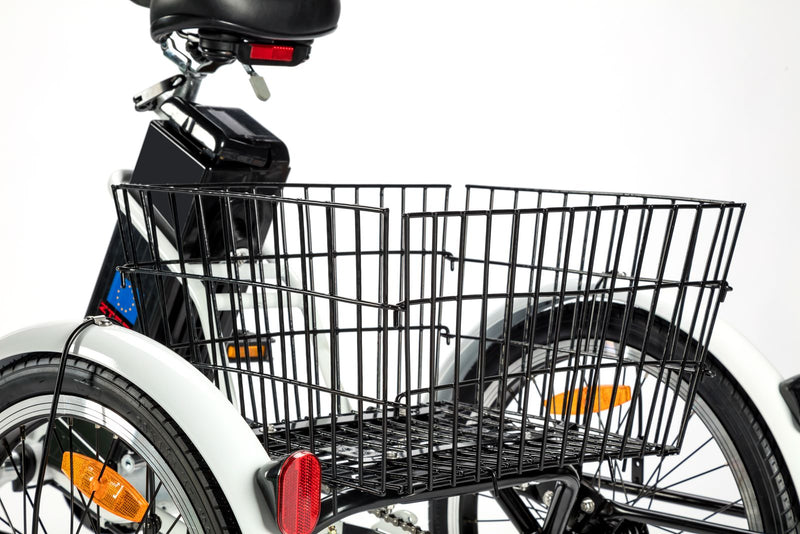 Tricicleta electrica Ztech ZT-81-AA TRAILER 2.0 autonomie 40 Km viteza maxima 25 km/h putere 250W acumulator 13Ah/36V nu necesita permis-Alb