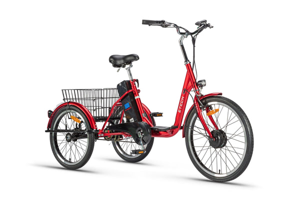 Tricicleta electrica Ztech ZT-81-AA TRAILER 2.0 autonomie 40 Km viteza maxima 25 km/h putere 250W acumulator 13Ah/36V nu necesita permis-Rosu